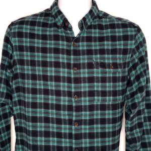 Vissla Men's Blue Central Coast Plaid Flannel Long Sleeve Button Down Shirt | M